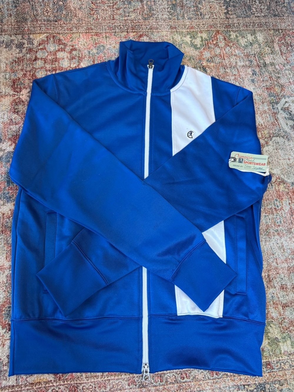 Champion Blue and White Men’s Full-Zip Track Jacket